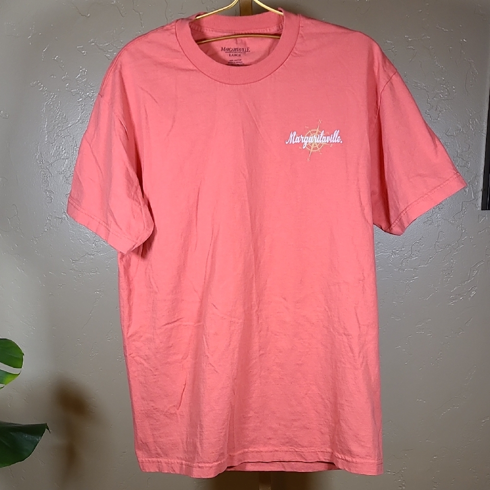 Margaritaville Pink 100% Cotton Short Sleeve Tee Large